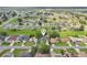 An aerial view of a lovely single-Gathering home nestled within a quiet, well-manicured neighborhood with green lawns at 857 Marquis Ct, Kissimmee, FL 34759