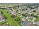 An aerial view of a residential neighborhood featuring well-maintained homes, manicured lawns, and mature trees at 857 Marquis Ct, Kissimmee, FL 34759