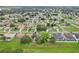 Expansive aerial view of a residential neighborhood featuring lush green lawns, mature trees, and orderly streets at 857 Marquis Ct, Kissimmee, FL 34759
