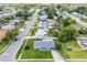 This is an aerial view of a suburban neighborhood with tree lined streets and a variety of home styles at 10800 Fernando St, Orlando, FL 32825