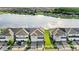 Scenic aerial view of townhomes overlooking a serene lake, featuring well-maintained landscaping and convenient parking at 15577 Willow Arbor Cir, Orlando, FL 32824