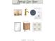 The powder bath design includes an oak vanity, floor tiles, an accent wall, lighting, a faucet, and a mirror at 2215 Amherst Ave, Orlando, FL 32804
