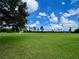 Expansive backyard field with soccer goals under a bright, cloudy sky at 2274 Foliage Oak Ter, Oviedo, FL 32766