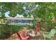 Backyard featuring a cozy fire pit area and a sparkling pool with hot tub at 2312 S Summerlin Ave, Orlando, FL 32806