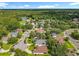 Aerial view of a neighborhood with tree-lined streets and well-maintained homes, showcasing the community and natural surroundings at 2489 Tommys Turn, Oviedo, FL 32766