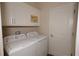 Laundry room with washer, dryer, and ample storage cabinets above at 4858 Magnetite Loop, Mount Dora, FL 32757