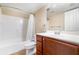 Bathroom with a shower-tub, single sink, and tile floors at 4890 Conway Rd # 66, Orlando, FL 32812