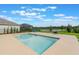 Backyard pool area offering serene water views and ample space for outdoor relaxation and entertainment at 6808 Cranes Roost Rd, Harmony, FL 34773