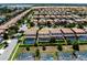 Wide angle aerial real estate image of properties with private pools, landscaping, and terra cotta rooftops at 9023 Shadow Mountain St, Davenport, FL 33896