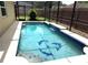 View of the inviting pool featuring a waterfall feature and dolphin mosaics at 926 Freshmeadow Ct, Apopka, FL 32703