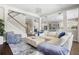 Inviting living room with a large sectional sofa, open to kitchen and staircase at 16412 Good Hearth Blvd, Clermont, FL 34711