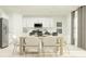 Open-concept dining area with modern table, chairs, and decor, seamlessly connected to the kitchen at 2031 Forage Dr, Kissimmee, FL 34746