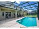 Inviting screened-in pool area with a private pool, brick paver deck, and covered patio for outdoor enjoyment at 2669 Manesty Ln, Kissimmee, FL 34747