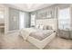 Bedroom with a gray color scheme, white furniture, plush carpet, and soft, natural lighting at 421 Southfield St, Kissimmee, FL 34747