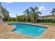 Beautiful pool with palm trees and lush greenery creating a backyard oasis at 4959 Ardmore Dr, Winter Park, FL 32792