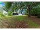 The backyard of this property features a large shade tree, green lawn, and a screened patio at 6019 Crystal View Dr, Orlando, FL 32819