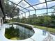 Screened in pool with a water view. Large deck area and steps into the pool at 6230 Cranberry Dr, Port Orange, FL 32127