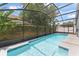 Screened-in pool surrounded by lush landscaping providing a private and relaxing retreat at 10064 River Glen Ct, Orlando, FL 32825