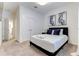 Cozy bedroom with a queen size bed, plush carpet, and minimalist decor at 2537 Shanti Dr, Kissimmee, FL 34746