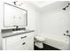 Stylish bathroom features black hardware, modern vanity, and combined tub and shower at 5160 Conroy Rd # 21, Orlando, FL 32811