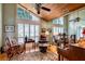 Cozy living room featuring hardwood floors, a vaulted ceiling, and lots of natural light at 6226 Wynfield Court, Orlando, FL 32819