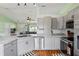 Contemporary kitchen with stainless steel appliances, granite countertops, and an open design to the living area at 705 Ibis Ave, Deltona, FL 32738