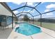 In-ground pool with screened enclosure offers a tranquil retreat at 7764 Indian Ridge N Trl, Kissimmee, FL 34747