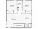 Detailed floorplan showcasing the layout of the home with bedrooms, bathroom, kitchen, living room, and laundry room at 8290 Nemours Pkwy, Orlando, FL 32827