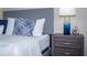 Detailed view of a bedside table with a lamp and decorative items, accentuating the room's design at 9071 Sunshine Ridge Loop, Kissimmee, FL 34747