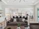 Open-concept living room seamlessly flows into a modern kitchen, perfect for entertaining and Gathering gatherings at 9156 Sheen Sound St, Orlando, FL 32836