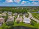 An aerial view showcasing the community, including homes, landscaping, and a serene pond at 106 Winghurst Blvd, Orlando, FL 32828