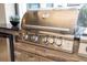 Close up of stainless steel outdoor gas grill with built in temperature gauge at 1097 Trappers Trail Loop, Davenport, FL 33896