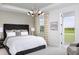 Stylish bedroom with modern lighting, plush bedding, and a balcony at 2374 Celebration Blvd, Celebration, FL 34747