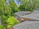 Aerial view of backyard with screened pool area and well-maintained lawn at 9275 Lake Sharp Ct, Orlando, FL 32817