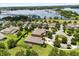 Beautiful aerial view of homes in a lakeside community with well-manicured lawns and mature trees at 15500 Fountain Cove Ct, Winter Garden, FL 34787