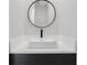 Modern bathroom vanity features a square sink, sleek faucet, and round mirror at 15942 Vetta Dr, Bella Collina, FL 34756
