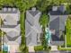 An aerial view of the entire property, revealing the house's layout, pool, and screened-in porch at 4545 Fox St, Orlando, FL 32814
