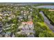 Stunning aerial view of the neighborhood highlighting lush greenery and lake views at 4545 Fox St, Orlando, FL 32814