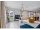 Open-concept living area with tile flooring, backyard views, and easy access to the kitchen at 5029 Grand Teton Ct, Deland, FL 32724