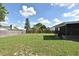 Backyard features a well-maintained green lawn and a partially-wood fenced perimeter at 5588 Garden Grove Cir, Winter Park, FL 32792