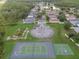 Aerial view showcasing community amenities including a tennis court, basketball court, and playground at 10675 Fairhaven Way, Orlando, FL 32825