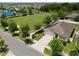 A scenic aerial view showcasing a home near a lush green park and tree-lined streets at 1565 Diamond Loop Dr, Kissimmee, FL 34744