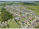 Aerial view of a neighborhood with lush greenery, a pond, and well-maintained homes at 1565 Diamond Loop Dr, Kissimmee, FL 34744