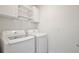 Bright laundry room featuring a new washer and dryer, complemented by white shelving and ample storage at 1565 Diamond Loop Dr, Kissimmee, FL 34744