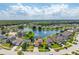 Aerial view of a neighborhood showcasing a home with a scenic lake view at 2076 Shannon Lakes Blvd, Kissimmee, FL 34743