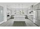 Spacious kitchen featuring a large island, stainless steel appliances, and gray cabinetry at 2290 Brix Sts, Orlando, FL 32804