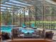 Beautiful screened-in pool and patio area with lounge chairs, perfect for relaxation and outdoor entertainment at 3619 King George Dr, Orlando, FL 32835