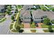 Aerial view of a suburban neighborhood showcasing well-maintained homes with manicured lawns and mature trees at 4301 Creek Bank Dr, Kissimmee, FL 34744