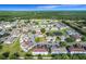 Aerial view captures the architectural layout and design of community including landscaping and parking at 709 Orchid Dr, Davenport, FL 33897