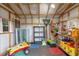 Well-organized shed interior with shelving and ample space for storage, ideal for tools and equipment at 73 Alano Rd, Debary, FL 32713